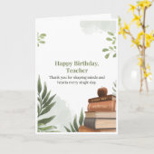 Happy Birthday Teacher Books Apple カード (黄色い花)