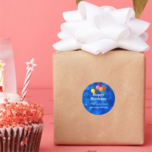 Happy Birthday TEMPLATE, personalize, ラウンドシール (パーティー)