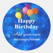 Happy Birthday TEMPLATE, personalize, ラウンドシール (正面)