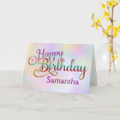 HAPPY BIRTHDAY - text design + your own ideas カード (黄色い花)