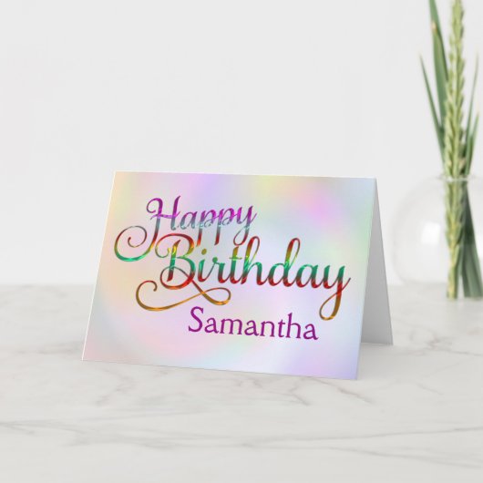HAPPY BIRTHDAY - text design + your own ideas カード (正面)
