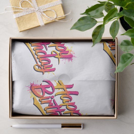 Happy Birthday Tissue Paper 薄葉紙 (ギフト)