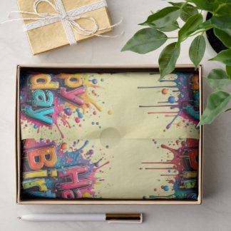 Happy Birthday Tissue Paper – Multicolor Typograph 薄葉紙