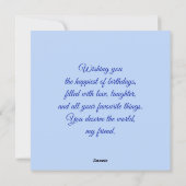 Happy birthday to a friend & bouquet of flowers シーズンカード (裏面)