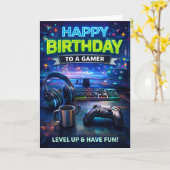 Happy Birthday to a Gamer カード (黄色い花)