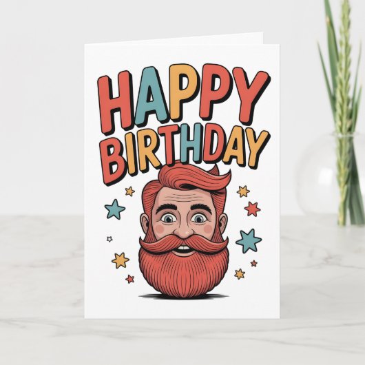 Happy Birthday to a Man With an Excellent Beard カード (正面)
