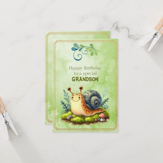 Happy Birthday To a Special Grandson  カード (正面/裏面インサイチュ)