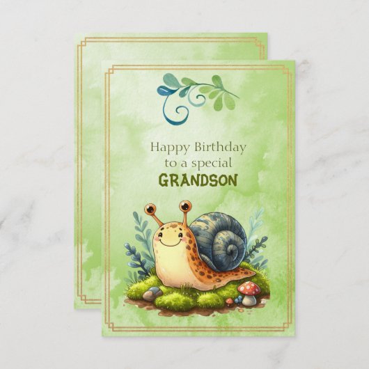 Happy Birthday To a Special Grandson カード (正面/裏面)