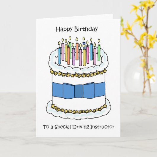 Happy Birthday to Driving Instructor カード (黄色い花)