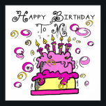 Happy Birthday To Me ポスター<br><div class="desc">Happy Birthday To Me T-shirts, bags, cards, stickers, keepsakes, bibs, and more with a big pink frosted cake with lit candles, confetti, and text reads Happy Birthday To Me! Happy Birthday To Me T-shirts and other gift items and apparel is a great design for anyone of any age celebrating a...</div>