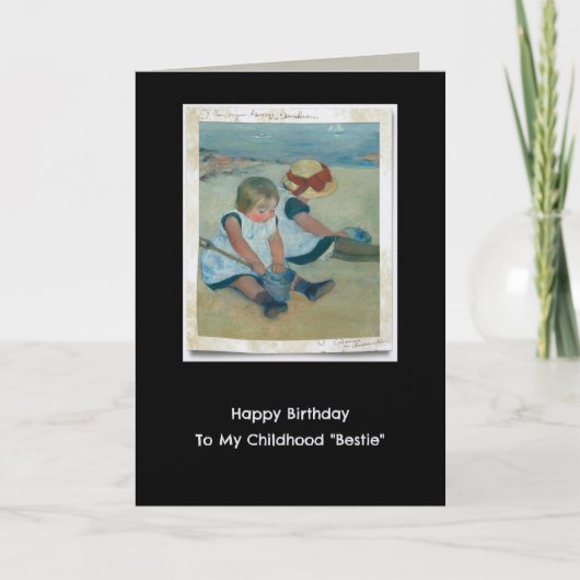 Happy Birthday To My Childhood "Bestie" ノートカード (正面)