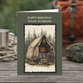 Happy Birthday to my Husband Card | Rustic Camping カード