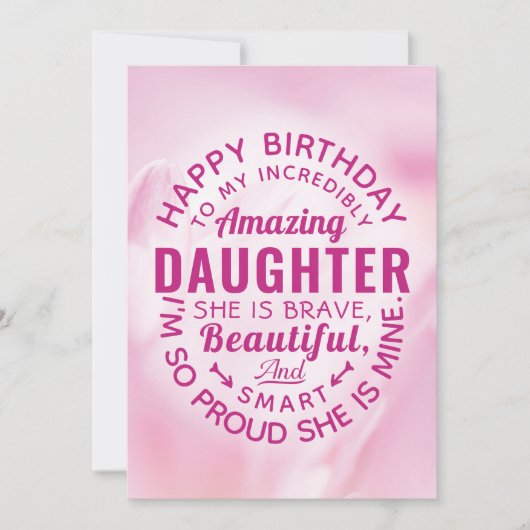 Happy BIrthday to my Incredibly Amazing Daughter カード (正面)
