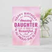 Happy BIrthday to my Incredibly Amazing Daughter カード (スタンド正面)