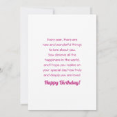 Happy BIrthday to my Incredibly Amazing Daughter カード (裏面)