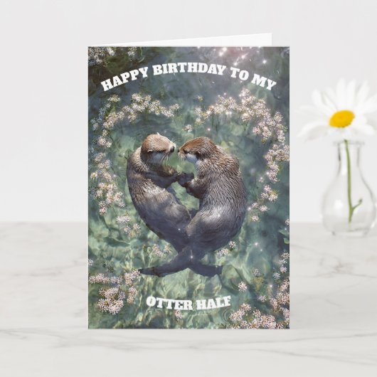 Happy Birthday to My Otter Half カード (小さな植物)