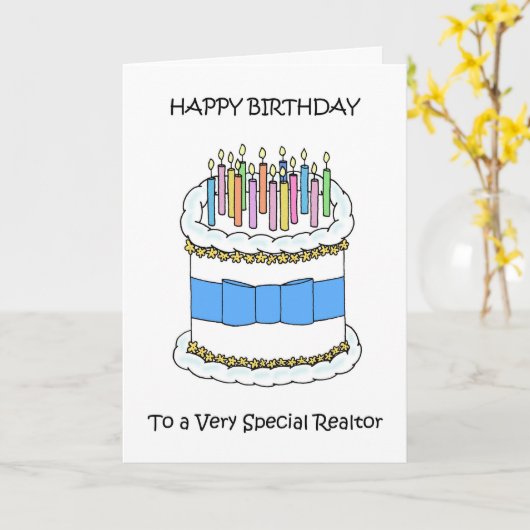 Happy Birthday to Realtor カード (黄色い花)