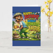 Happy Birthday To The World’s Stinkiest Golfer カード (黄色い花)