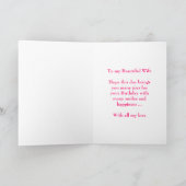 Happy Birthday to wife from husband with flowers カード (内部)