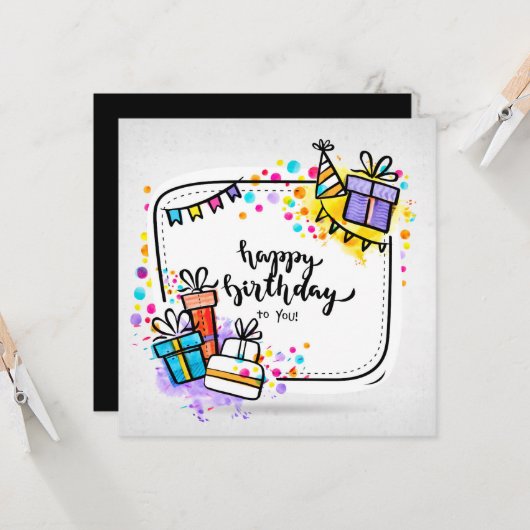 Happy Birthday To You カード (正面/裏面インサイチュ)