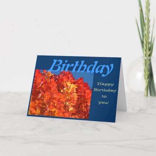 Happy Birthday to You! グリーティングカード 秋の落ち葉 (正面)