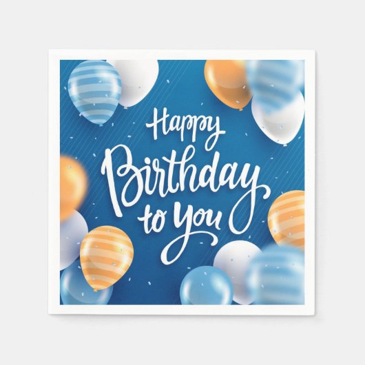 Happy Birthday to You スタンダードカクテルナプキン (正面)