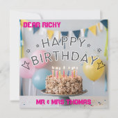 Happy Birthday to You! 🎉🎂 招待状 (正面)