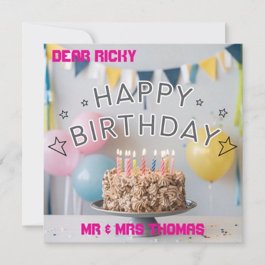 Happy Birthday to You! 🎉🎂 招待状 (正面)