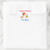 HAPPY BIRTHDAY TO YOU CUTE DOG STICKERS スクエアシール (バッグ)