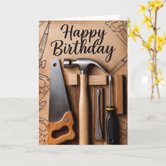 Happy Birthday - tools カード (黄色い花)