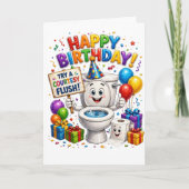 Happy Birthday Try a Courtesy Flush カード (正面)