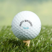 Happy Birthday Turquoise Name Titleist  ゴルフボール (インサイチュ 木)