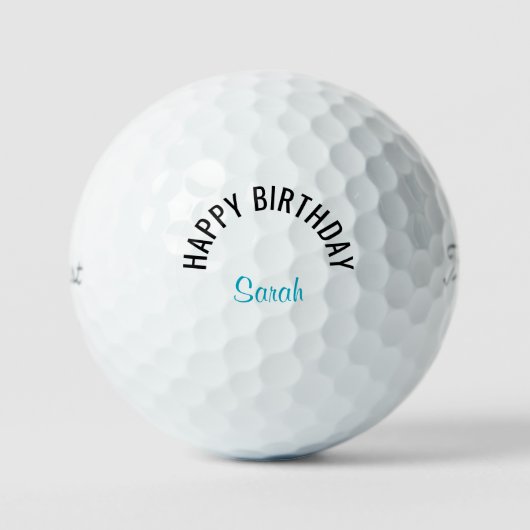 Happy Birthday Turquoise Name Titleist  ゴルフボール (正面)