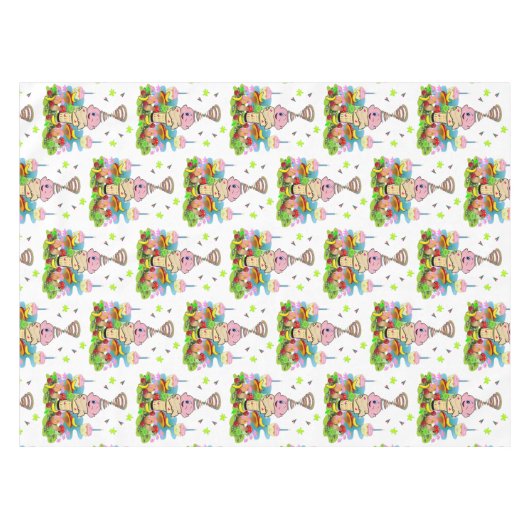 Happy Birthday Twin Tablecloth Confetti Cupcake  テーブルクロス (正面(横))