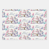 Happy Birthday Unicorn Themed ラッピングペーパーシート (正面)