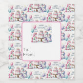 Happy Birthday Unicorn Themed ワインラベル (シングルラベル)