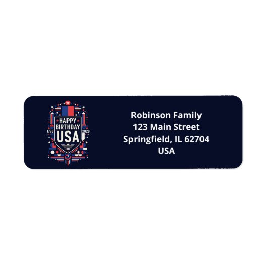 Happy Birthday USA  ラベル (正面)