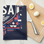 Happy Birthday USA 250 キッチンタオル (四つ折り)