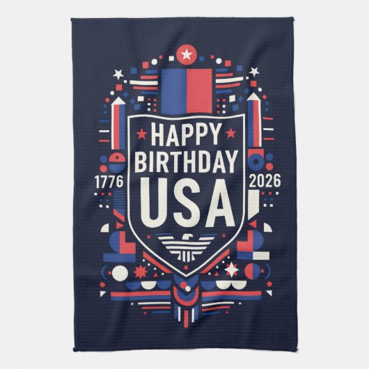 Happy Birthday USA 250 キッチンタオル (縦)