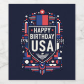 Happy Birthday USA 250 ワインラベル (シングルラベル)