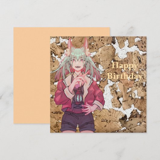 Happy birthday VTuber 招待状 (正面/裏面)