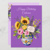 Happy Birthday. Watercolour bouquet. Greeting Card シーズンカード (正面/裏面)