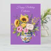 Happy Birthday. Watercolour bouquet. Greeting Card シーズンカード (スタンド正面)