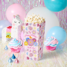 Happy Birthday Wild Flowers Garden Birds Pattern フェイバーボックス