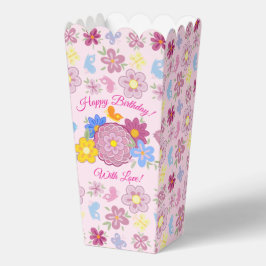 Happy Birthday Wild Flowers Garden Birds Pattern フェイバーボックス