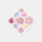 Happy Birthday Wild Flowers Garden Boho Pattern スタンダードカクテルナプキン (角)