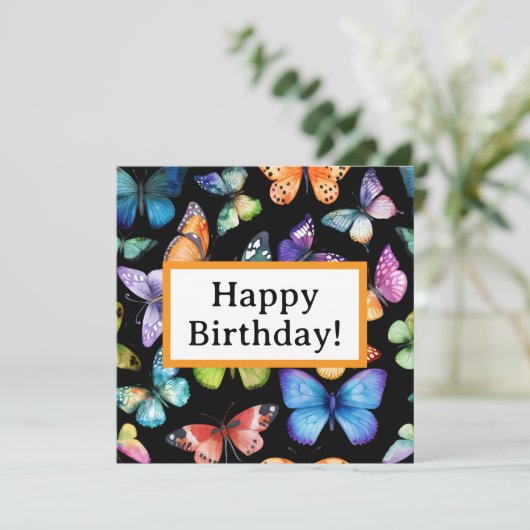 Happy Birthday With Butterflies カード (スタンド正面)