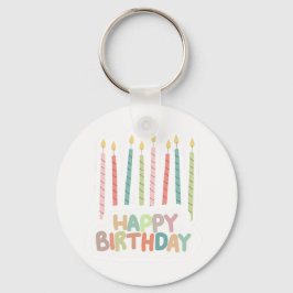 Happy Birthday with Candles Keychain キーホルダー
