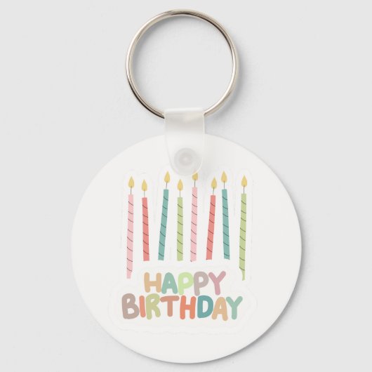 Happy Birthday with Candles Keychain キーホルダー (正面)