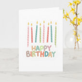 Happy Birthday with Candles on  カード (黄色い花)